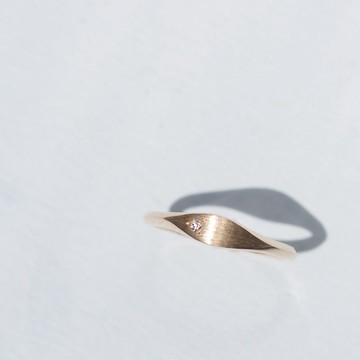 K14YG/PG×鑽石 0.007ct / La Feuille -小指戒指-