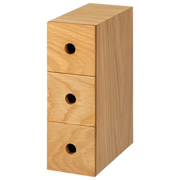 SHIMOYAMA 桌上用木質三層抽屜收納櫃  1個