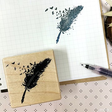 楓木印章-羽毛飛鳥 ET-2398