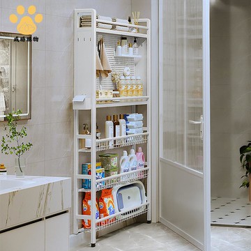 簡易門后壁掛式洞洞板落地置物架家用縫隙臥室超薄收納神器分層架ws7231