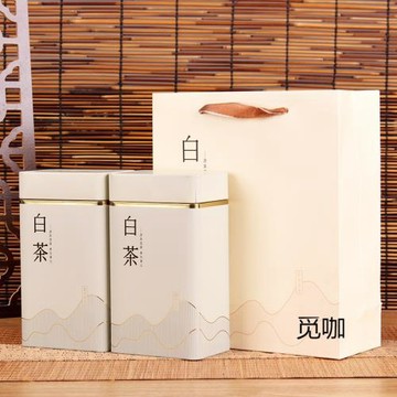 白茶包裝盒空禮盒鐵盒紅茶綠茶福鼎白茶散裝儲存罐安吉茶葉罐鐵罐