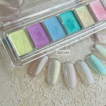 千千美學｜-現貨-美甲六格固態魔鏡粉-美甲素材材料美甲特殊鑽飾彩鑽大鑽合金屬平底貼鏡面立體愛心蝴蝶結貼紙