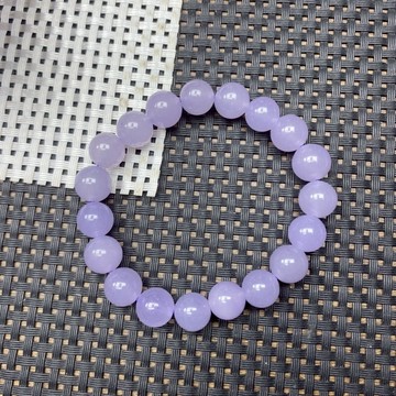 【可開證書】天然紫羅蘭手鍊 圓珠手珠10mm 冰糯種紫羅蘭色開運手串 水潤細膩通透新坑玉手排 女款鈺手鏈送媽媽送女友