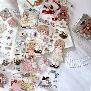 Cherish365【Cherish Paper Doll vol.2】可換裝人偶 鏤空 水晶油墨 白色油墨 PET 膠帶 CHO501