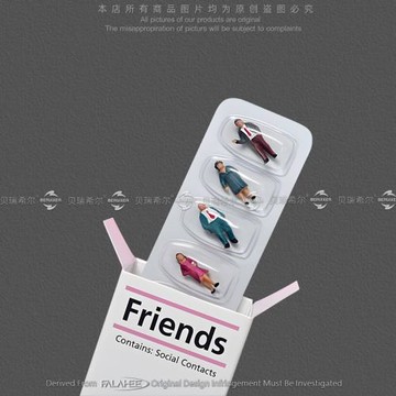 反光車貼創意英文朋友膠囊仿真電動車身玻璃裝飾行李機箱電腦貼紙