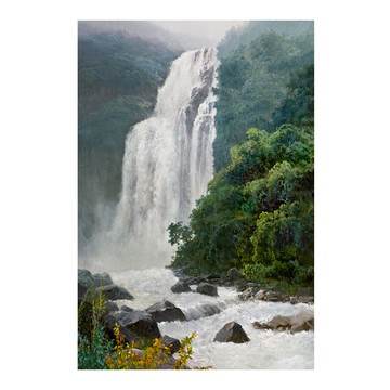御畫房 高山飛瀑 國家一級畫師手繪油畫6090cm(VF-100)