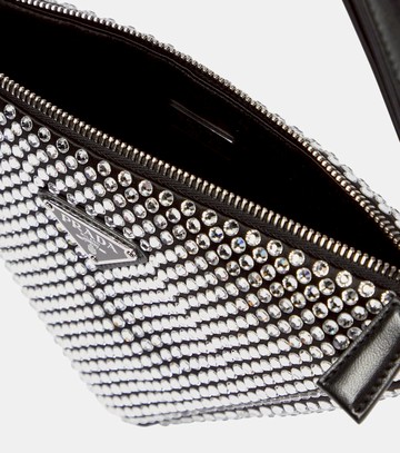 Prada Triangle embellished satin pouch