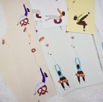 風鈴小人 塩系蠟筆畫 手帳飾り 長形 便簽套組