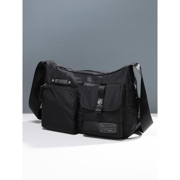 大容量斜挎包男牛津布中年爸爸男士單肩包戶外通勤包多口袋帆布包