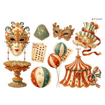 【6 月新品】20-134-0324 剪裁紙 馬戲團風格
