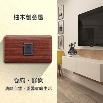 朝日電工 dt-1k 柚木紋組合式單開關組