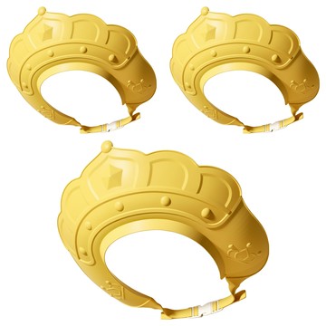 哇喔掘掘 兒童洗頭帽 2060-*3入  皇冠黃  1組