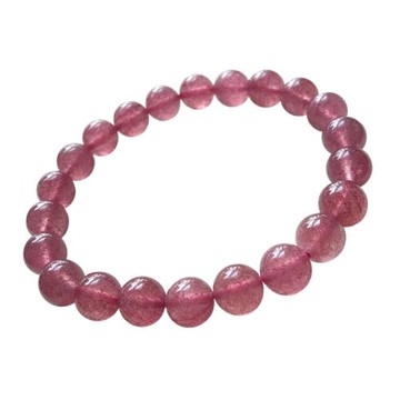 紅透草莓晶手鏈8mm甜美時尚紅色水晶單圈草莓晶手串女款禮物批發