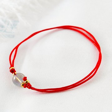 低調美拉長石腳鍊-紅(含開光)提升戀情、招好人緣、穩定情緒
