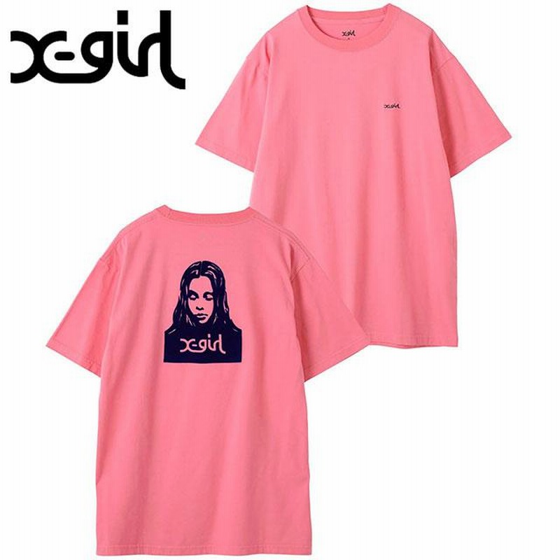 新品未使用品リベリアスガールピンクTシャツ完売品！値下げ不可！ エックスガール X-girl レディース フェイス Tシャツ