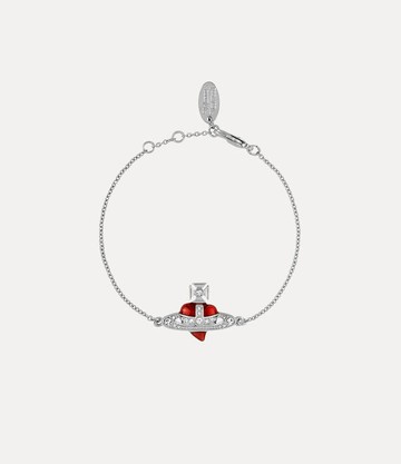 Vivienne Westwood New Diamante Heart Bracelet Silver Cubic Zirconia Women