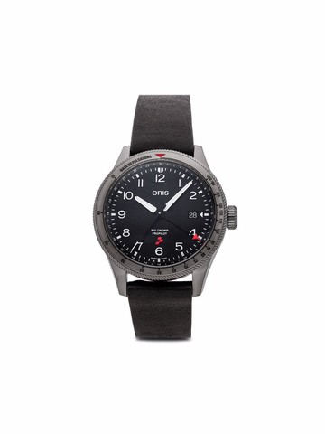Oris - 2021 pre-owned Big Crown Pro-Pilot Rega Fleet 41mm - men - stainless steel/Leather - One Size - Black