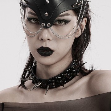 黑太陽部落鉚釘皮革頸圈