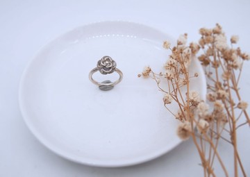 小玫瑰純銀戒