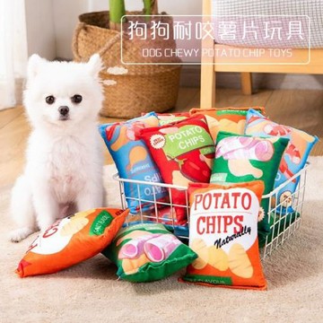 狗狗發聲毛絨玩具薯片磨牙耐咬幼犬泰迪小型犬寵物小狗狗解悶神器