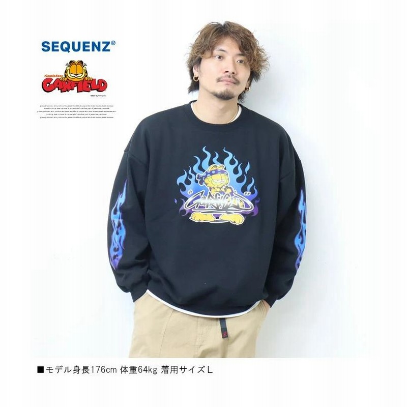 SEQUENZ ガーフィールド ファイヤーパターン スウェットシャツ