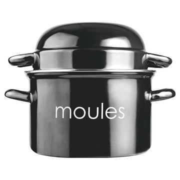 ibili 雙耳琺瑯湯鍋2件組  1組  曜石黑  大鍋 2.5L + 小鍋 1L