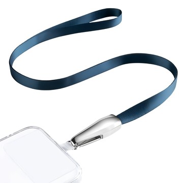 Mass 生活好物iPhone/安卓 手機掛繩 手機斜背頸掛背帶組 附夾片 通用市售手機殼  藍色  1組