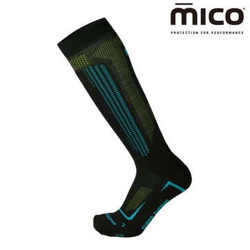 MICO Primaloft 美麗諾羊毛蠶絲滑雪襪 CA0118 (21) / 595黑藍