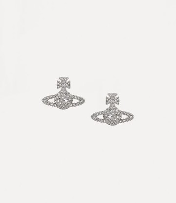 Vivienne Westwood Grace Bas Relief Stud Earrings Silver Cubic Zirconia Women