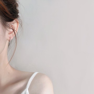 圓圈耳環女925純銀款ins新潮時尚簡約耳扣百搭防過敏養耳飾品