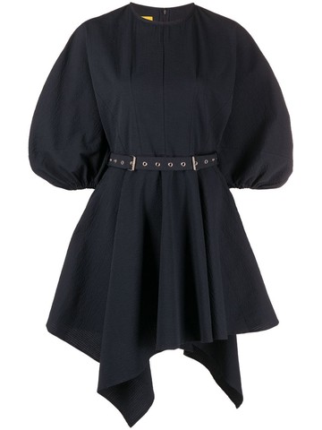 Marques'Almeida - balloon-sleeve minidress - women - Cotton - 6 - Blue
