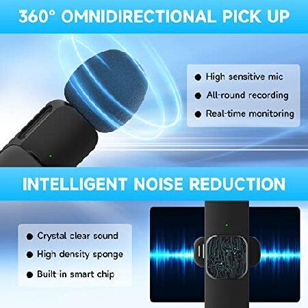 Wireless Microphone for iPhone iPad, Wireless Clip Mic, Wireless Lavalier Microphone, Wireless Microphones, Plug-Play Microphone for Iphone Video Reco