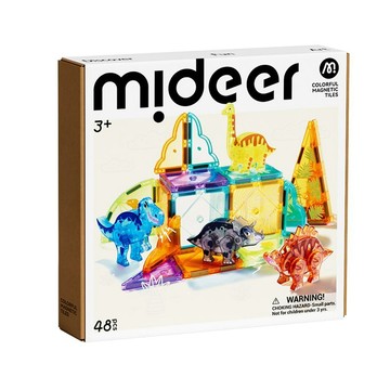 Mideer多彩透光磁力片/ 侏儸紀冒險/ 48pcs eslite誠品