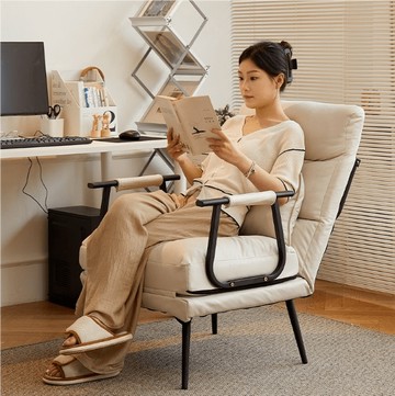 折曡躺椅辦公室午休午睡單人床兩用椅夏季可躺可坐椅靠背沙發座椅科技佈55cm
