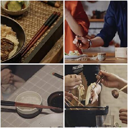 木製カトラリーセット 箸 スプーン フォークセット 旅行用具 再利用可能 食器 家庭 オフィス 旅行 アウトドア キャンプ ブラック 並行輸入品