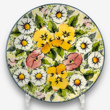 波蘭手繪手工陶-圓盤 19cm 花香系列 設計師款