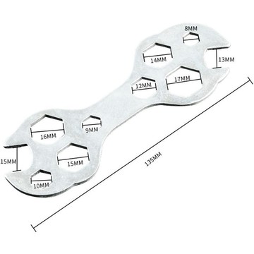 🔥臺灣出貨🔥多功能花片扳手 多孔梅花自行車外六角簡易扳手山地車維修工具 HM9X