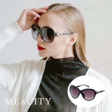 ME&CITY 時尚祕戀水滴鑲鑽太陽眼鏡 義大利設計款 抗UV400 (ME 120011 L000)