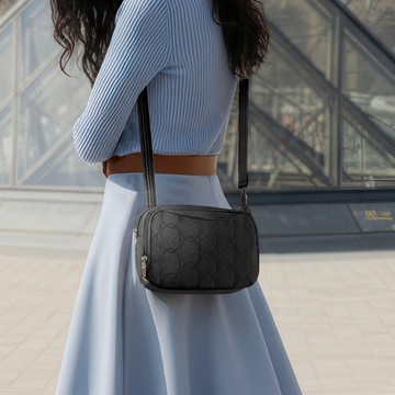 《TRAVELON》Runways 3層防盜斜背包(墨黑)