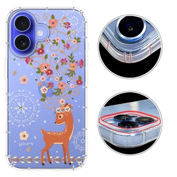 YOURS iPhone17/16/15/14/13/12系列 彩鑽防摔手機殼-奈良鹿Air/16e/ProMax/Plus/mini/SE/XR