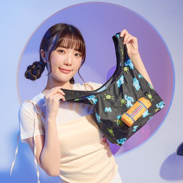 【DISNEY】怪獸電力公司-折疊購物袋-黑 PTD23-E8-52BK