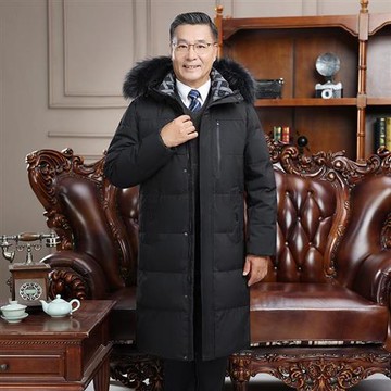 【米蘭精品】羽絨外套鴨絨夾克-長款氣派保暖透氣男外套4色74ib54