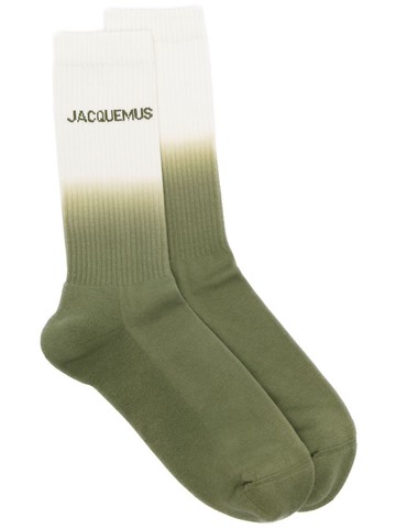 Jacquemus - Les Chaussettes Moisson gradient socks - men - Elastane/Cotton/Polyamide - 43-46 - Green