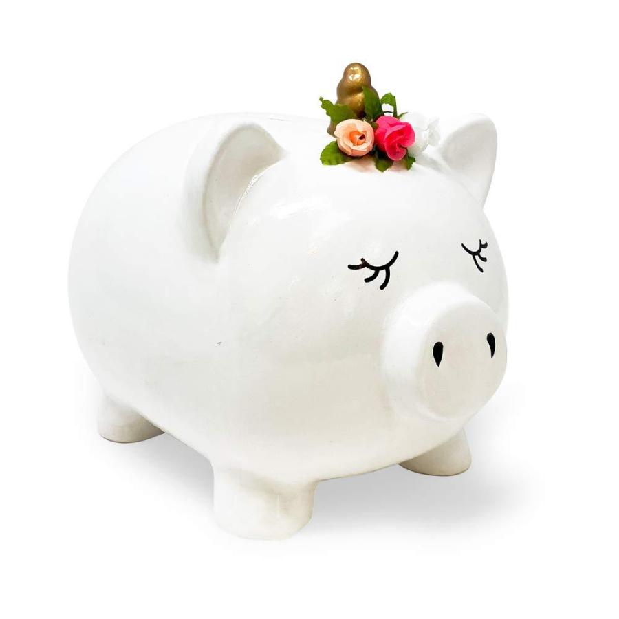 Isaac Jacobs Ceramic Pigicorn Money Bank, Cute Piggy Bank, Princess Unicorn