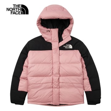 【The North Face 官方旗艦】【經典ICON】北面女款粉紅色DWR防潑水連帽羽絨外套｜4R2W4YI 550蓬鬆度