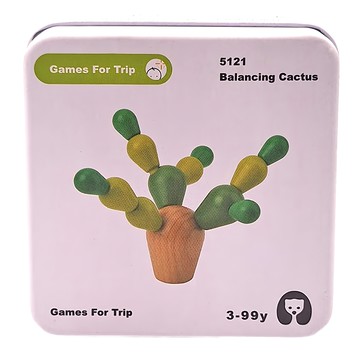 娃娃國 口袋隨身盒桌遊 平衡仙人掌  黃色 + 綠色 + 咖啡色  1組  仙人掌 黃色 + 綠色 + 咖啡色