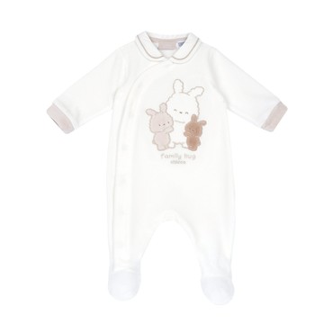 Lattee小兔-繡圖有領前側開兔裝