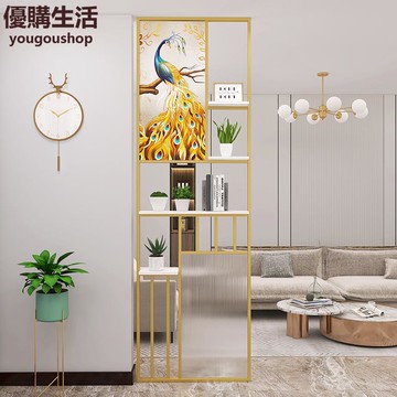 優購生活~鐵藝屏風不銹鋼隔斷墻輕奢金屬客廳現代簡約玄關中式花格裝飾餐廳定制 屏風櫃 屏風 隔間 客廳 玄關櫃 隔板 屏風架訂製 可付費上門安裝
