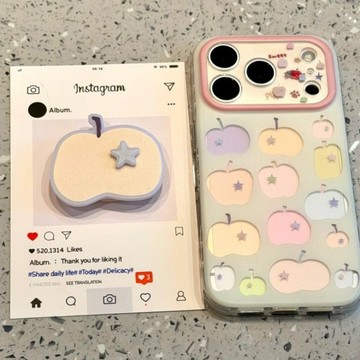 爆款治癒系彩色蘋果適用iPhone1314/15/16/17promax蘋果16pro新款15手機殼