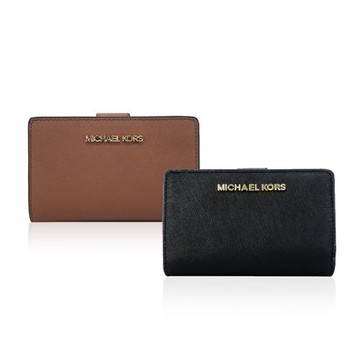 Michael Kors Jet set系列簡約皮革中夾/多色選